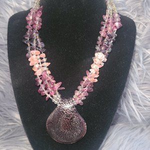 Purple Clam Shell Necklace